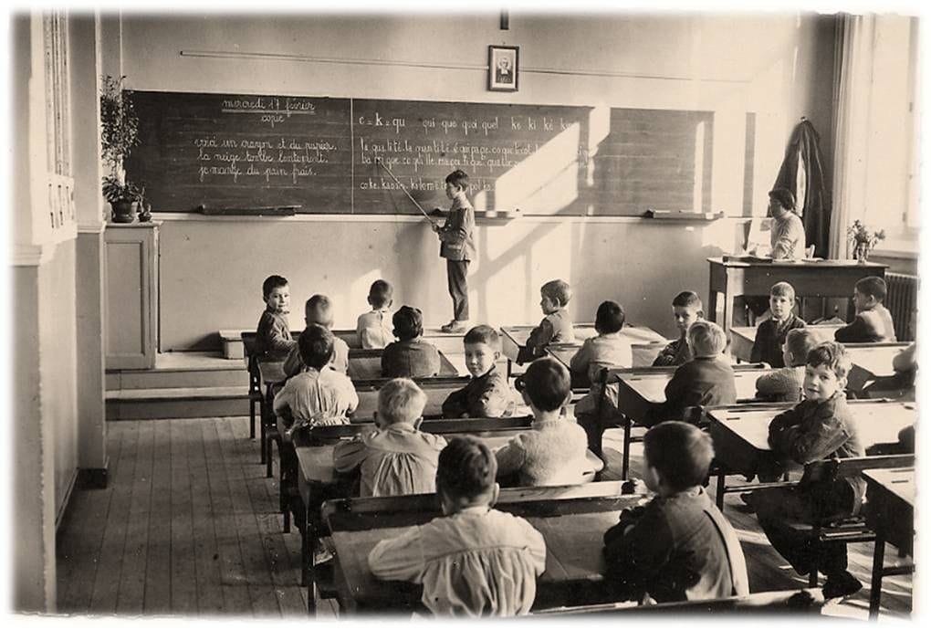 Une salle de classe dans les années 1950